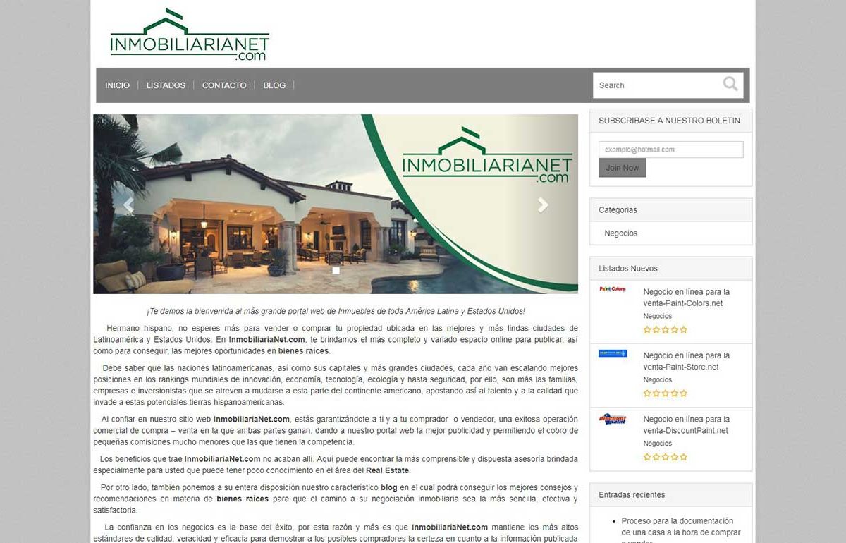 Ecommerce-Website-Inmobiliarianet-Miami-Fl